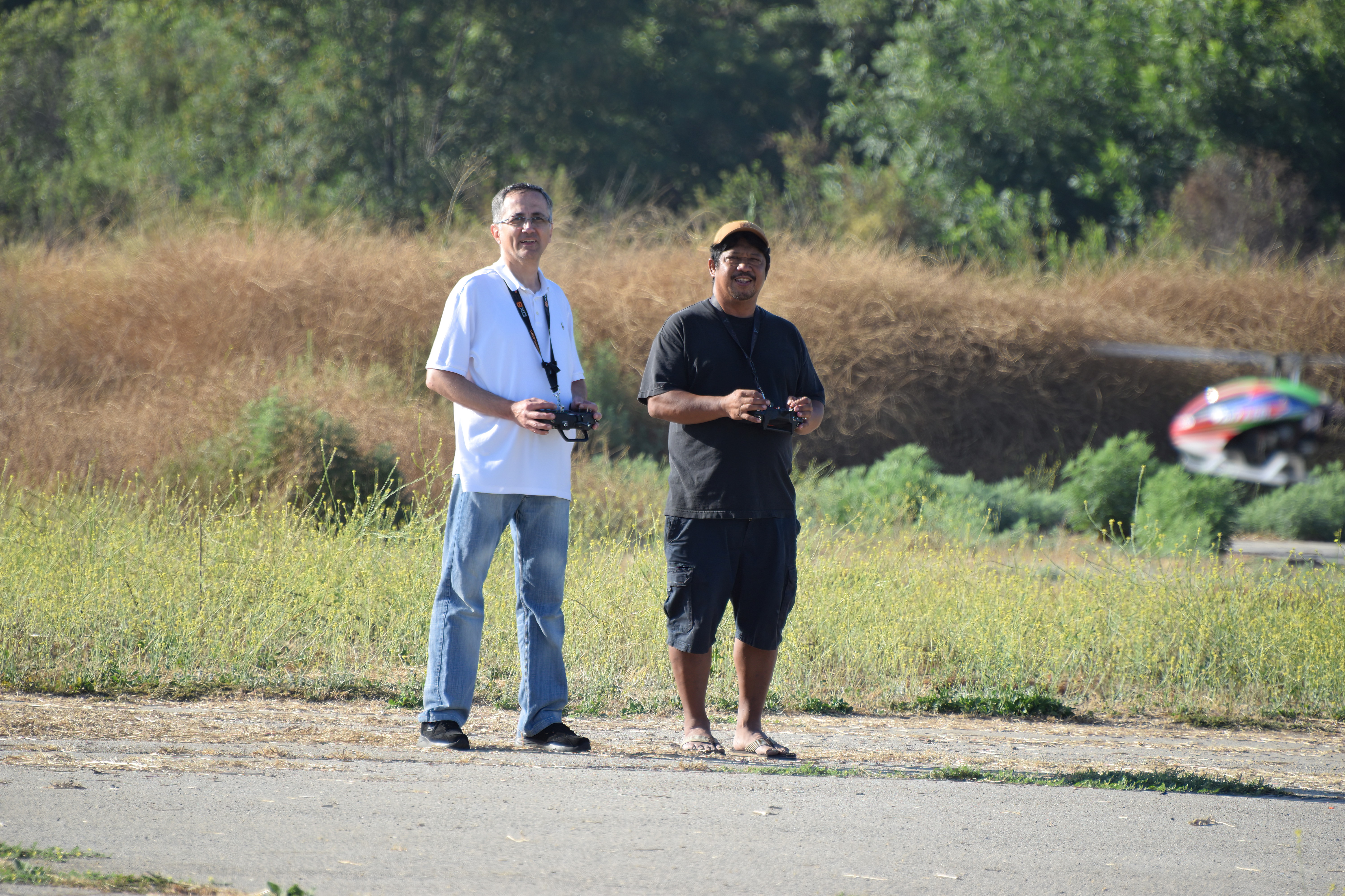 Bert Magbanua flight training one of his RC Helicopter students at Apollo Flying field in San Fernando, CA